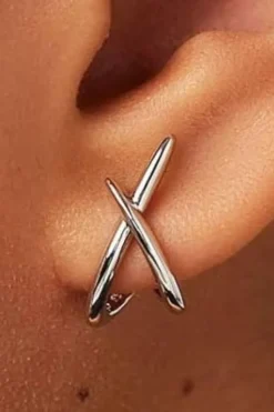 Boucles d'oreille minimaliste argent