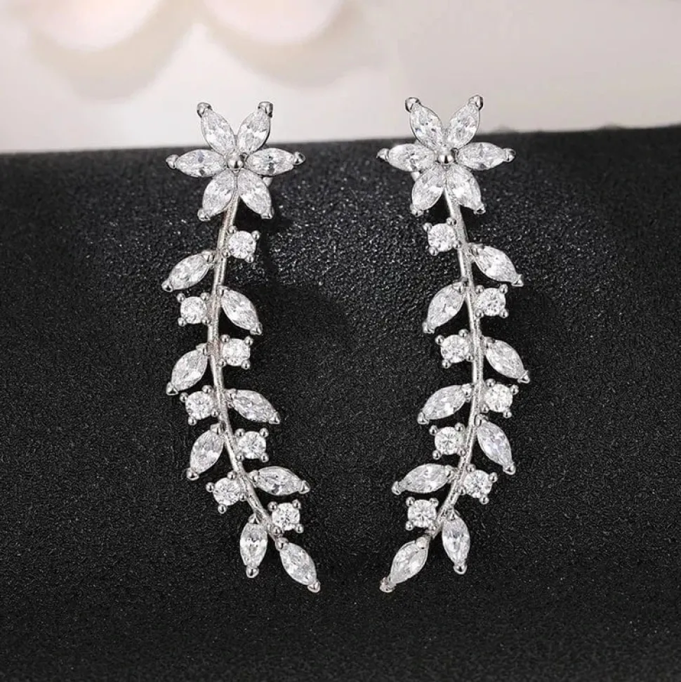 Boucles d'oreilles grimpantes zircons