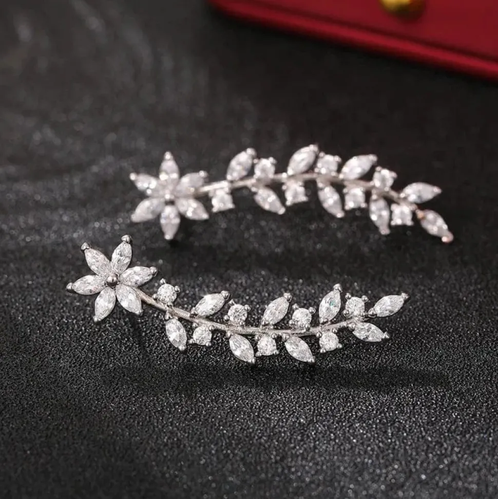 Boucles d'oreilles grimpantes zircons