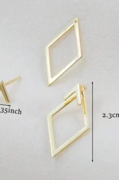 Boucles d'oreilles losange or