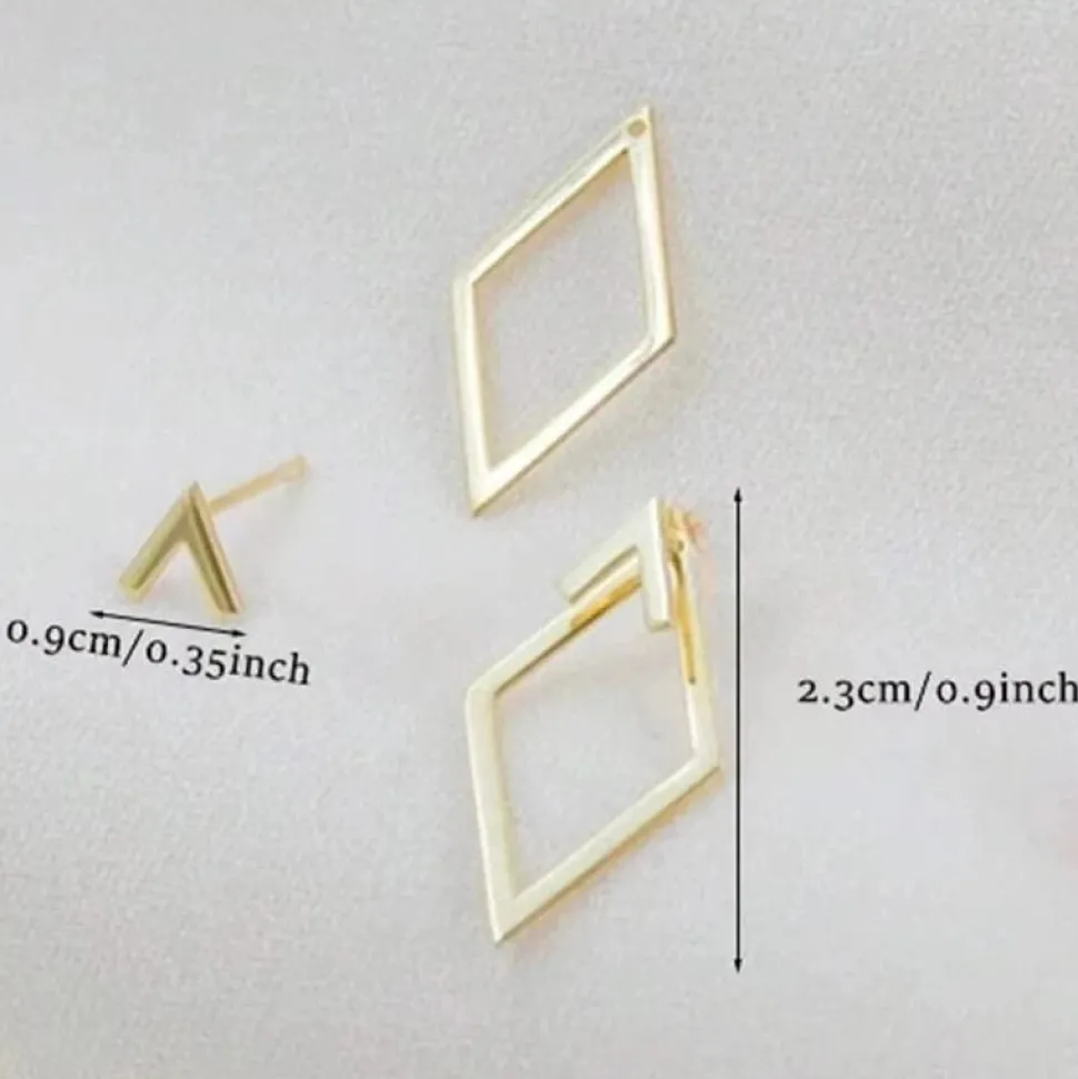 Boucles d'oreilles losange or