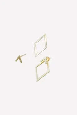 Boucles d'oreilles losange or