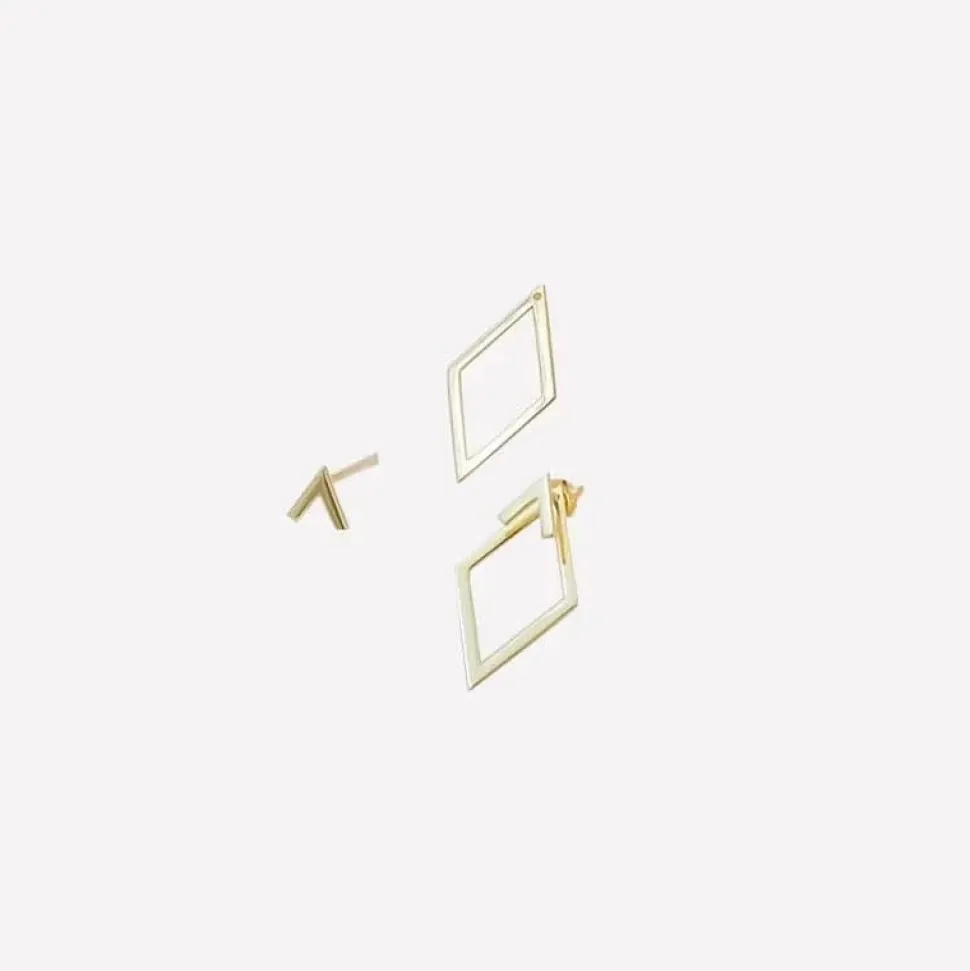 Boucles d'oreilles losange or