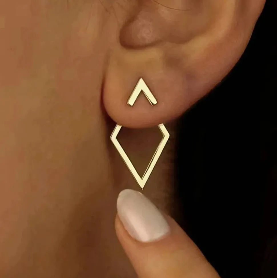 Boucles d'oreilles losange or