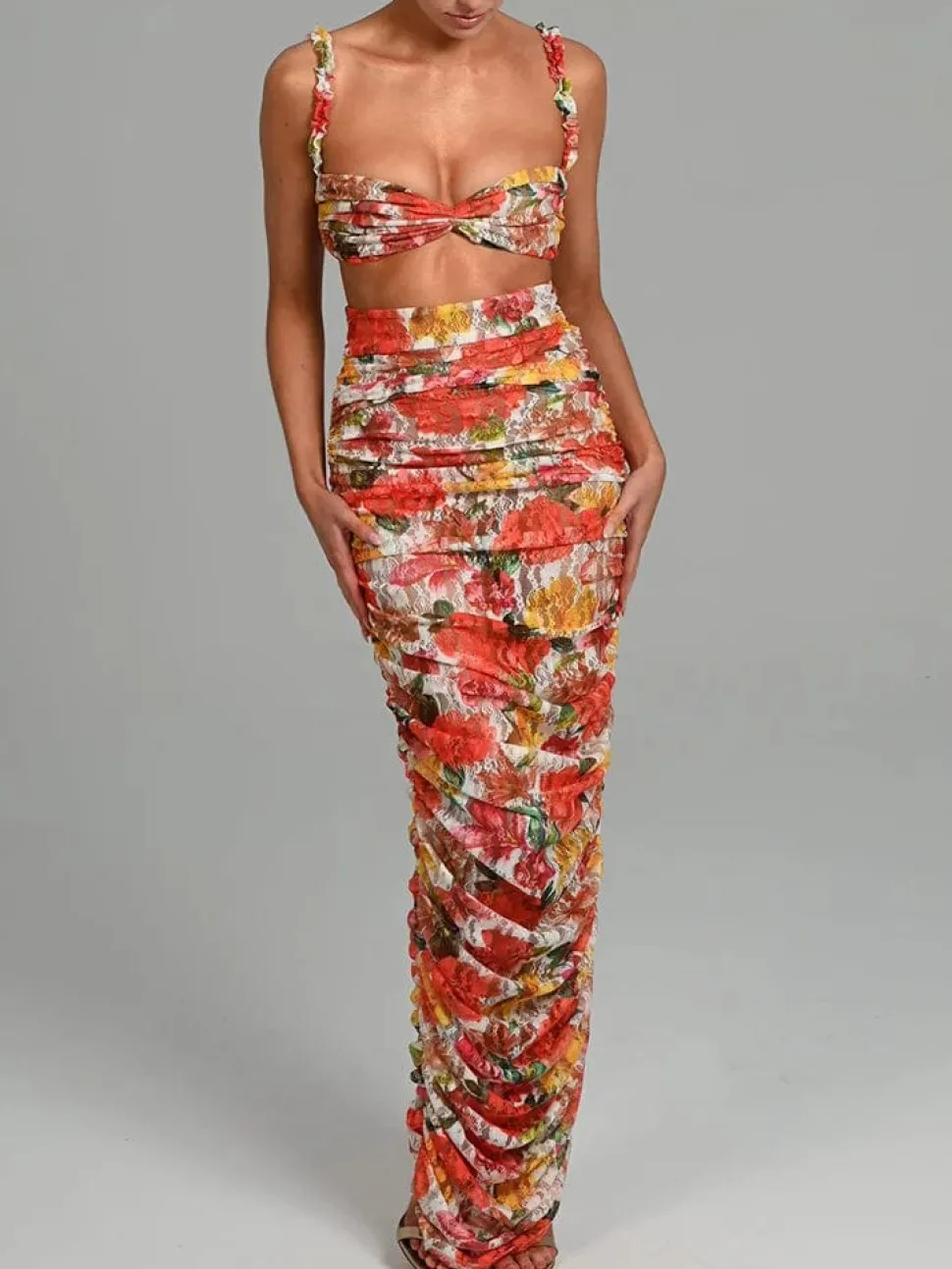 Ensemble robe fleurie chic
