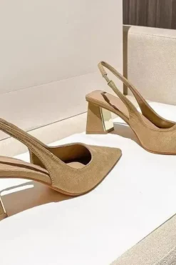 Escarpins beiges slingback