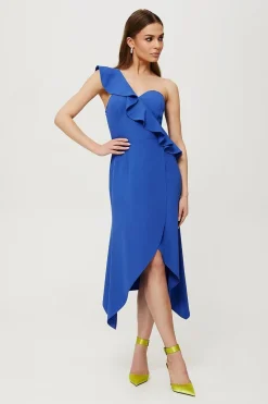 Robe asymétrique bleue