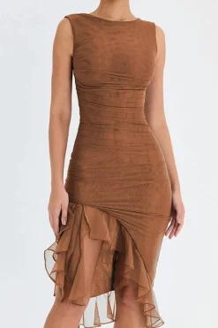 Robe asymétrique drappée élégante