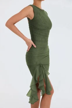 Robe asymétrique drappée élégante