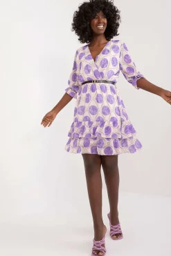 Robe aux ronds violets courte