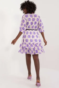 Robe aux ronds violets courte
