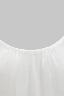 Robe blanche courte ample à bretelles