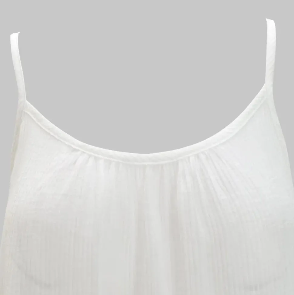 Robe blanche courte ample à bretelles