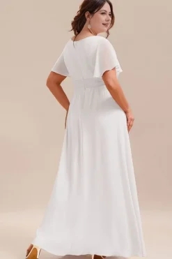 Robe blanche grande taille longue fluide