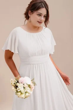 Robe blanche grande taille longue fluide