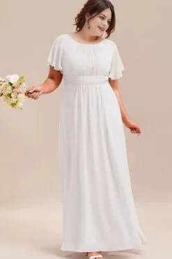 Robe blanche grande taille longue fluide