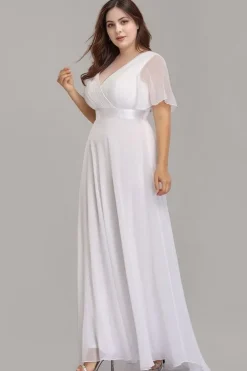 Robe blanche longue grande taille pour mariage