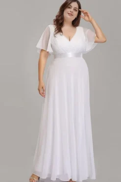 Robe blanche longue grande taille pour mariage