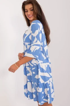 Robe bleue estivale évasée