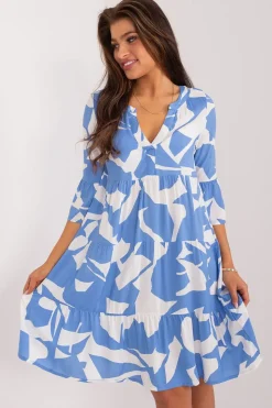 Robe bleue estivale évasée