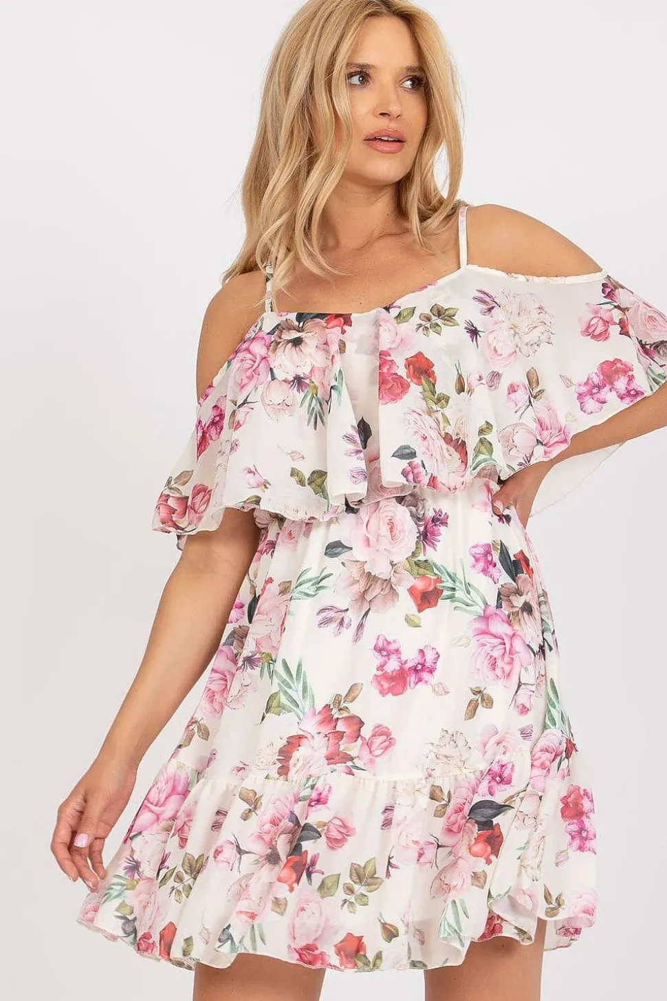 Robe bohème fleurie épaules dénudées