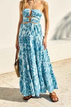 Robe bohème longue fleurie fluide
