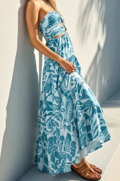 Robe bohème longue fleurie fluide