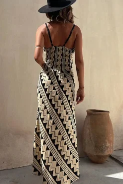 Robe bohème été longue à bretelles