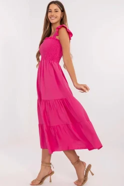 Robe bohème été midi fluide femme
