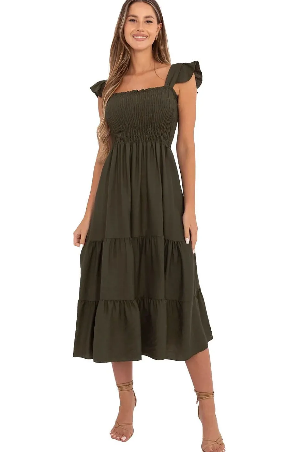 Robe bohème été midi fluide femme