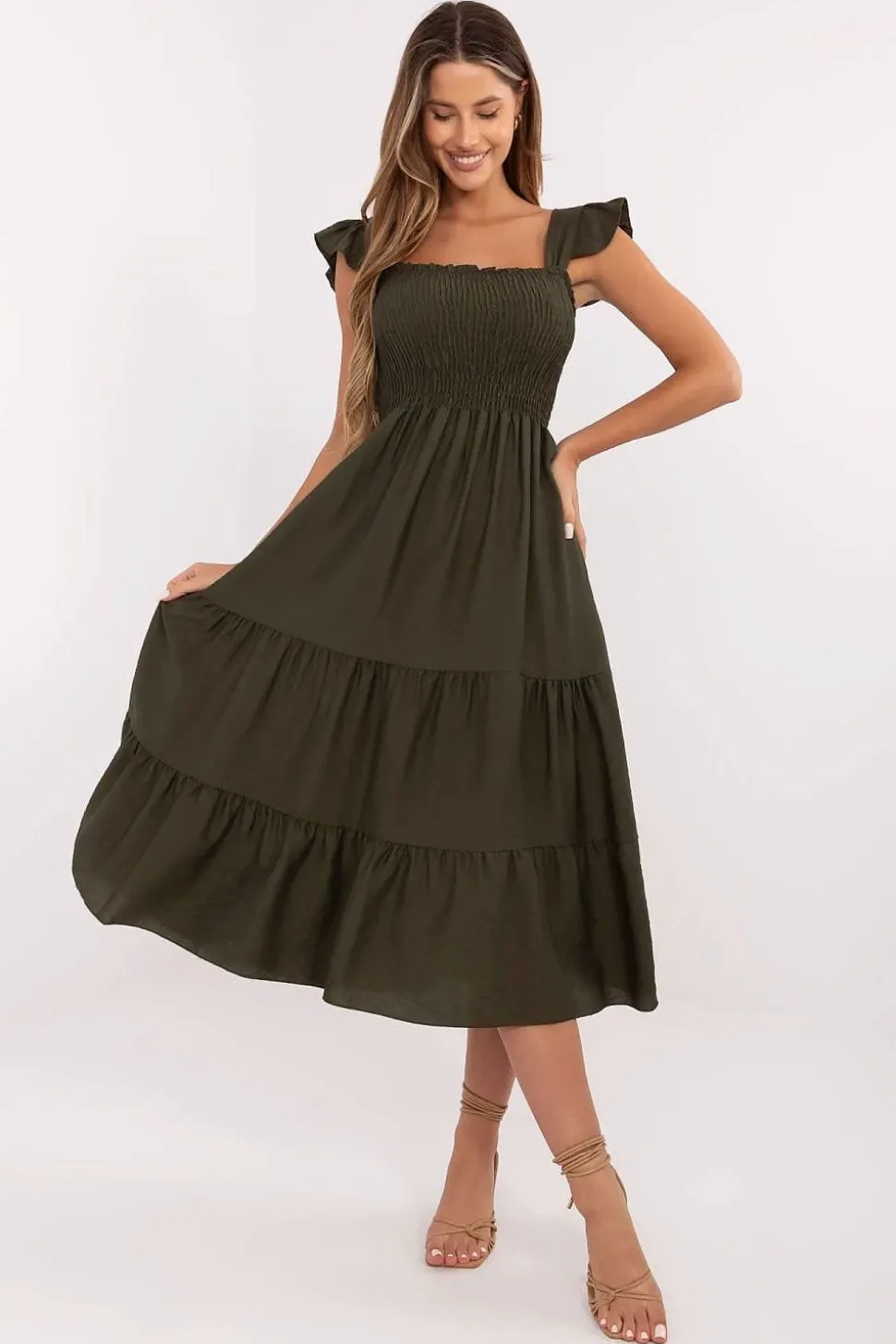 Robe bohème été midi fluide femme