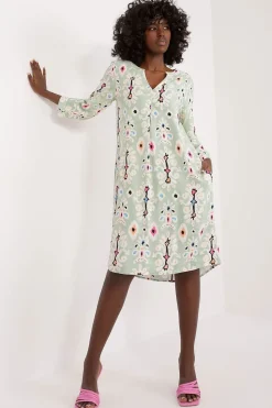 Robe bohème verte midi
