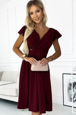 Robe bordeaux courte évasée