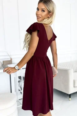 Robe bordeaux courte évasée