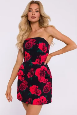 Robe bustier courte imprimé captivant
