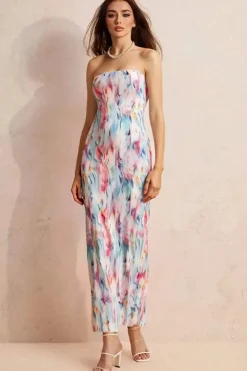 Robe bustier multicouleur longue