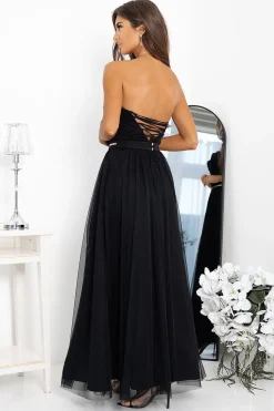 Robe bustier noire longue
