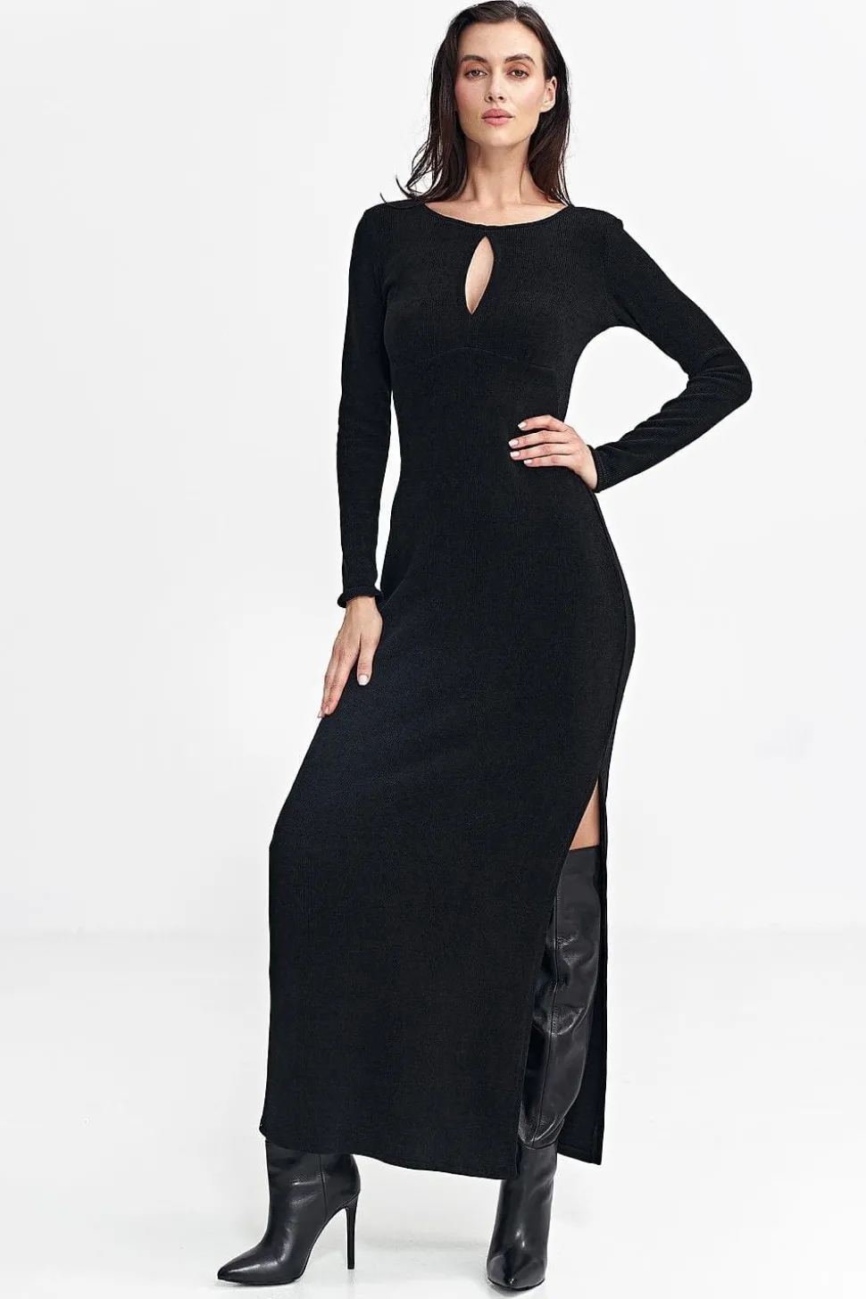 Robe casual longue fendue