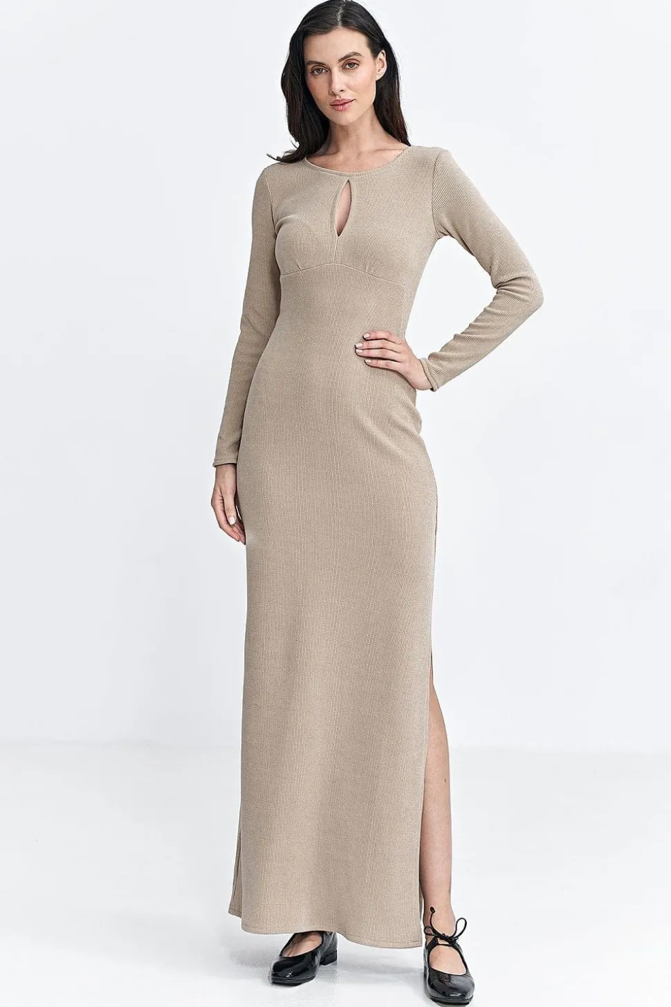 Robe casual longue fendue