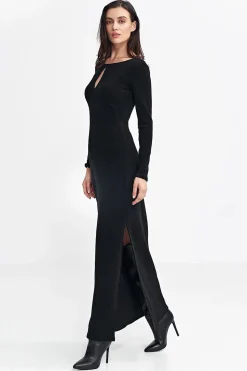 Robe casual longue fendue