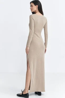 Robe casual longue fendue