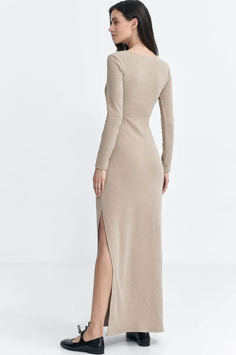 Robe casual longue fendue
