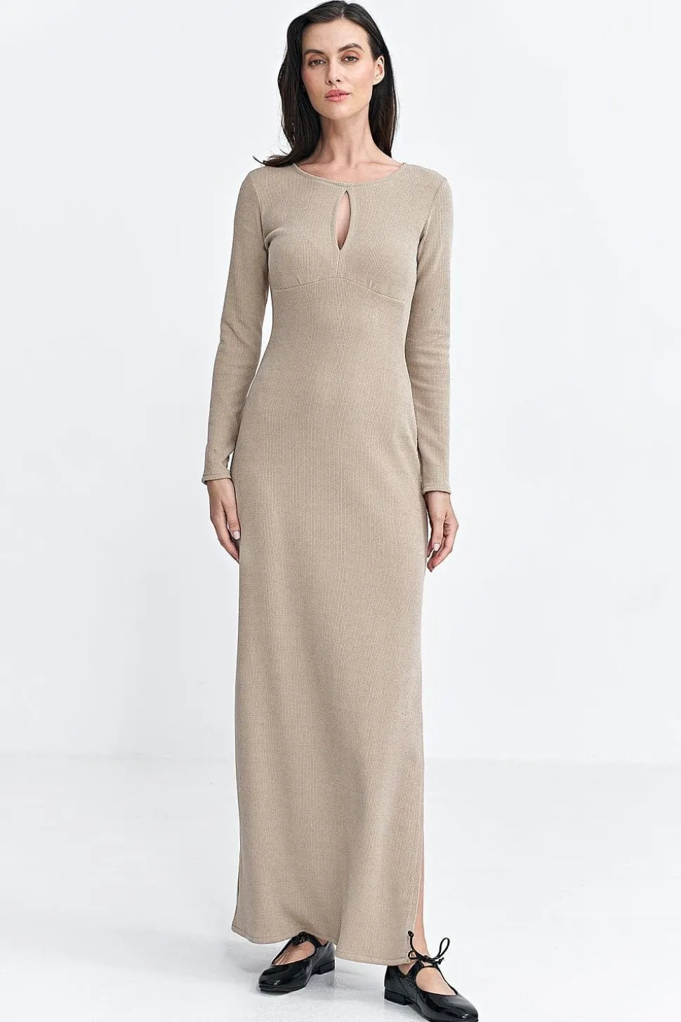 Robe casual longue fendue