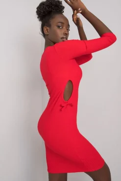 Robe casual rouge moulante courte
