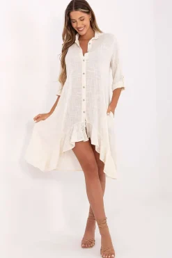 Robe chemise asymétrique courte