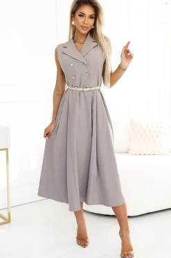 Robe chemise chic sans manches