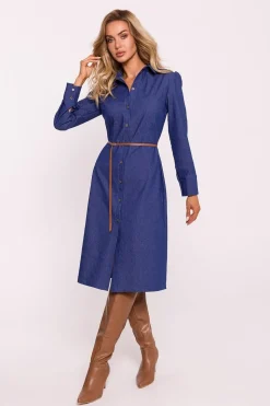Robe chemise cintrée manches longues