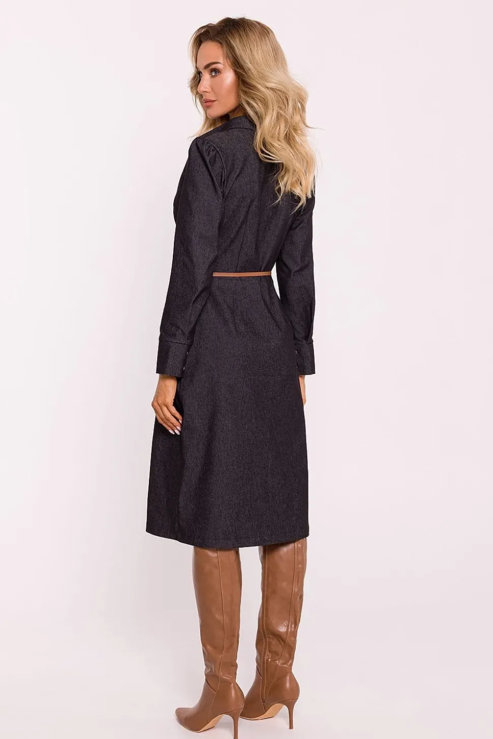 Robe chemise cintrée manches longues