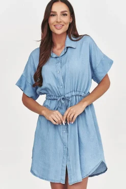 Robe chemise courte en jean casual