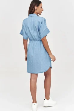 Robe chemise courte en jean casual